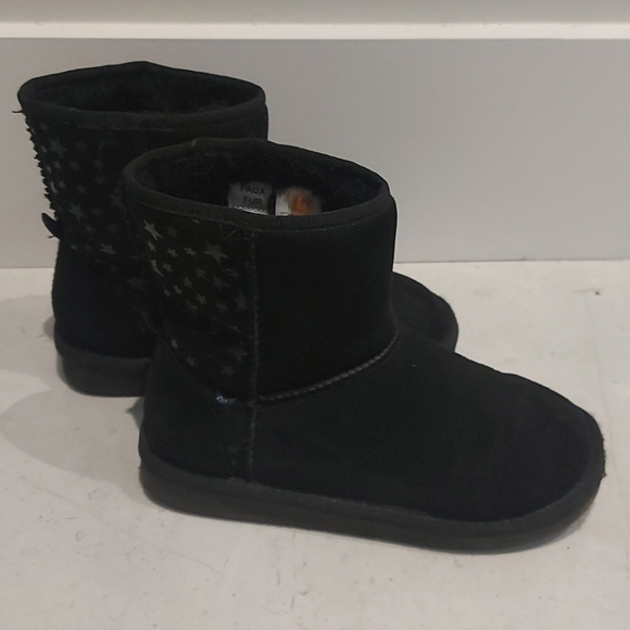 Girls Joe Fresh blac faux fur, faux uggs size US12 - Picture 2 of 4